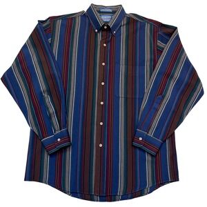 Vintage Y2K Sir Pendleton Virgin Wool Retro Button Down Striped Shirt Size L